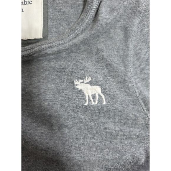 Abercrombie & Fetch Sz L Gray Logo Y2K 90s Preppy Pullover Long Sleeve Top - Picture 4 of 11